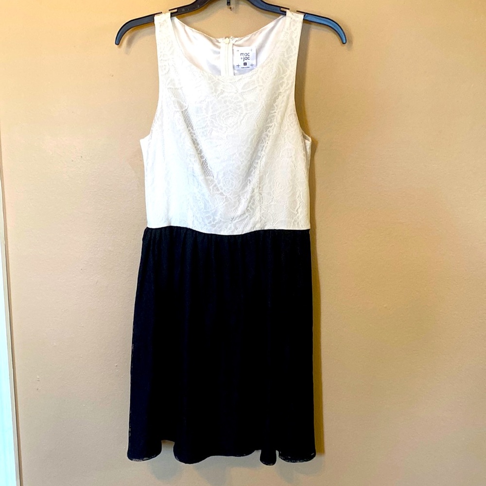 Mini lacy black and white dress size medium